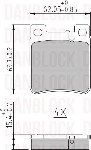 DAN-BLOCK DB 510278 - Комплект спирачно феродо, дискови спирачки vvparts.bg