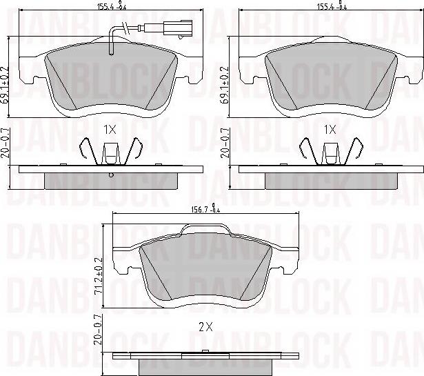 DAN-BLOCK DB 510751 - Комплект спирачно феродо, дискови спирачки vvparts.bg