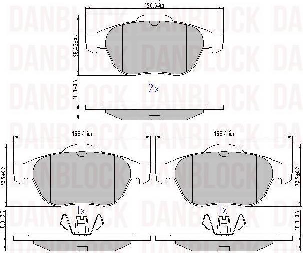 DAN-BLOCK DB 510770 - Комплект спирачно феродо, дискови спирачки vvparts.bg