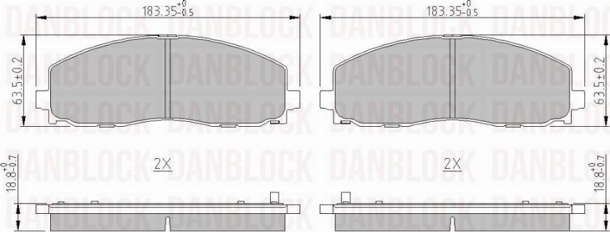 DAN-BLOCK DB 511051 - Комплект спирачно феродо, дискови спирачки vvparts.bg