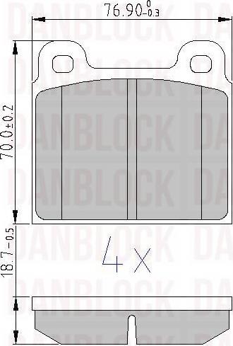 DAN-BLOCK DB 511018 - Комплект спирачно феродо, дискови спирачки vvparts.bg