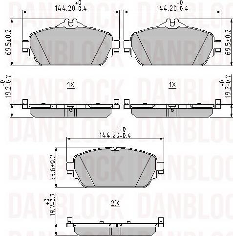 DAN-BLOCK DB 511187 - Комплект спирачно феродо, дискови спирачки vvparts.bg