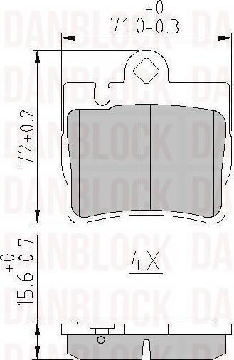 DAN-BLOCK DB 511299 - Комплект спирачно феродо, дискови спирачки vvparts.bg