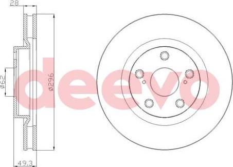 DEEVO BD19620 - Спирачен диск vvparts.bg