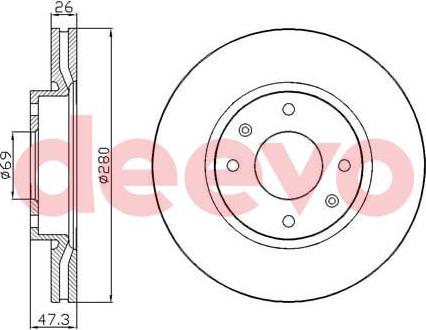 DEEVO BD19820 - Спирачен диск vvparts.bg