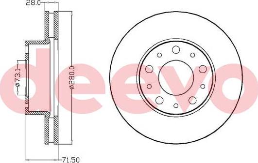 DEEVO BD19340 - Спирачен диск vvparts.bg