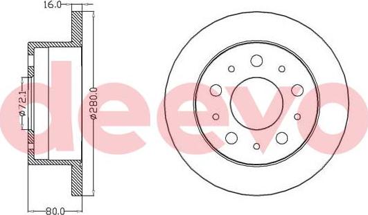 DEEVO BD19360 - Спирачен диск vvparts.bg