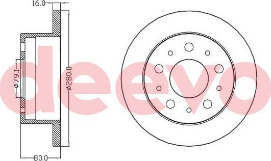 DEEVO BD19380 - Спирачен диск vvparts.bg