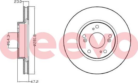 DEEVO BD14540 - Спирачен диск vvparts.bg