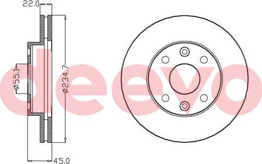 DEEVO BD14660 - Спирачен диск vvparts.bg