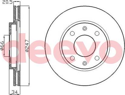 DEEVO BD15960 - Спирачен диск vvparts.bg