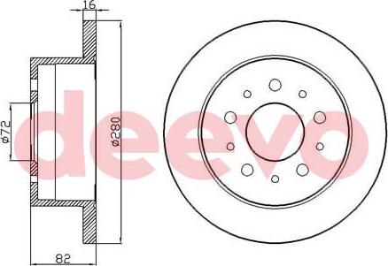 DEEVO BD15900 - Спирачен диск vvparts.bg