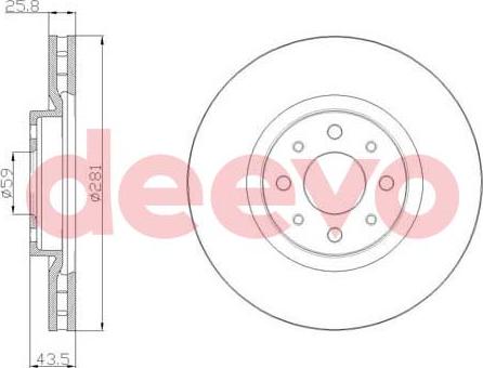 DEEVO BD15100 - Спирачен диск vvparts.bg