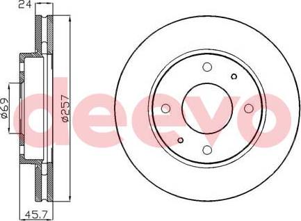DEEVO BD15800 - Спирачен диск vvparts.bg