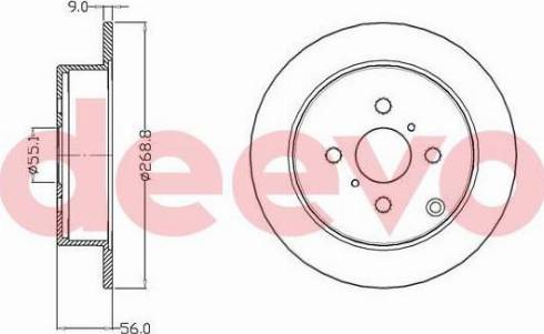 DEEVO BD15880 - Спирачен диск vvparts.bg