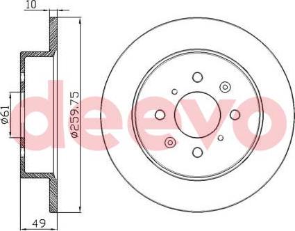 DEEVO BD15280 - Спирачен диск vvparts.bg