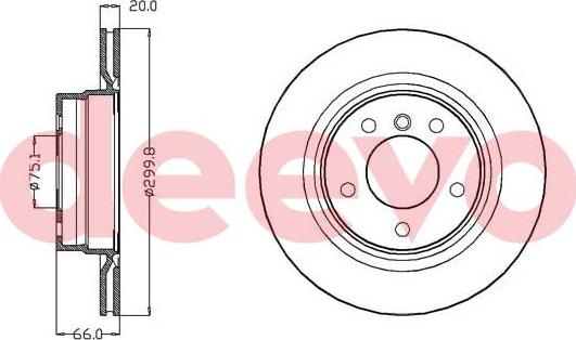 DEEVO BD16860 - Спирачен диск vvparts.bg