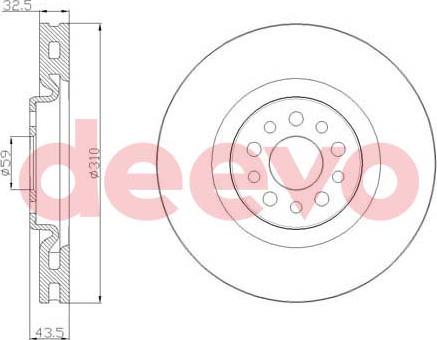 DEEVO BD16800 - Спирачен диск vvparts.bg