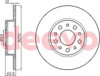 DEEVO BD10150 - Спирачен диск vvparts.bg