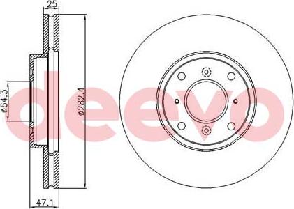 DEEVO BD11980 - Спирачен диск vvparts.bg