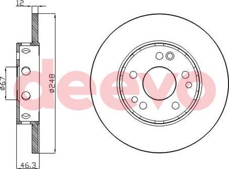 DEEVO BD11160 - Спирачен диск vvparts.bg