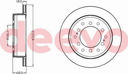 DEEVO BD11700 - Спирачен диск vvparts.bg