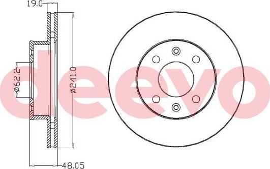 DEEVO BD18440 - Спирачен диск vvparts.bg