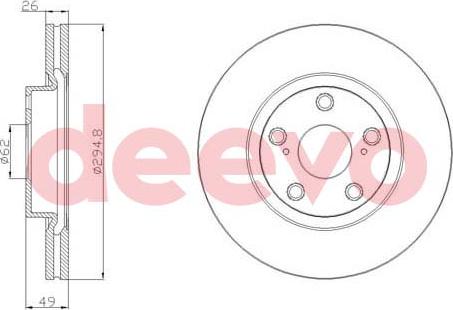 DEEVO BD18700 - Спирачен диск vvparts.bg