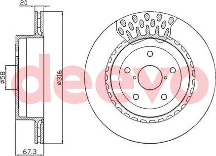 DEEVO BD18720 - Спирачен диск vvparts.bg