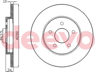 DEEVO BD13460 - Спирачен диск vvparts.bg