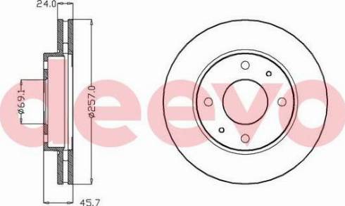 DEEVO BD13620 - Спирачен диск vvparts.bg