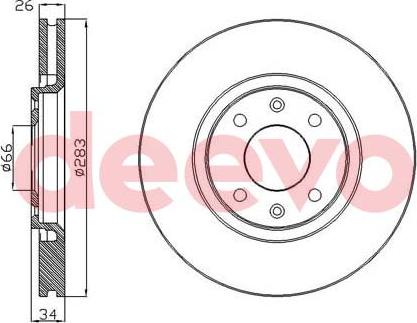 DEEVO BD13180 - Спирачен диск vvparts.bg