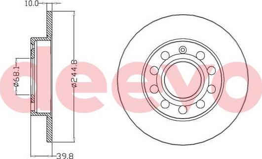 DEEVO BD13820 - Спирачен диск vvparts.bg