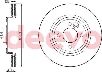 DEEVO BD13320 - Спирачен диск vvparts.bg