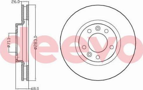 DEEVO BD13240 - Спирачен диск vvparts.bg