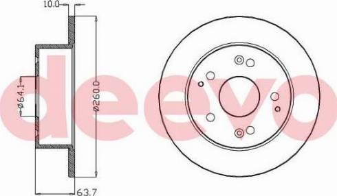 DEEVO BD13700 - Спирачен диск vvparts.bg