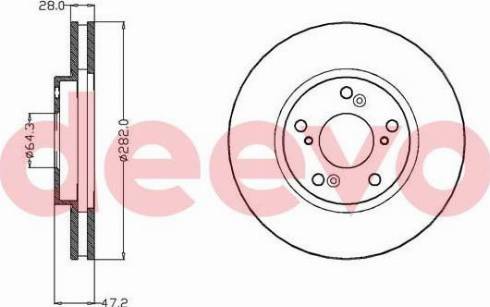 DEEVO BD12900 - Спирачен диск vvparts.bg