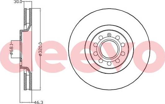 DEEVO BD12820 - Спирачен диск vvparts.bg