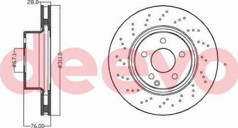 DEEVO BD12320 - Спирачен диск vvparts.bg