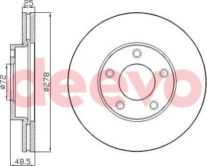 DEEVO BD17220 - Спирачен диск vvparts.bg