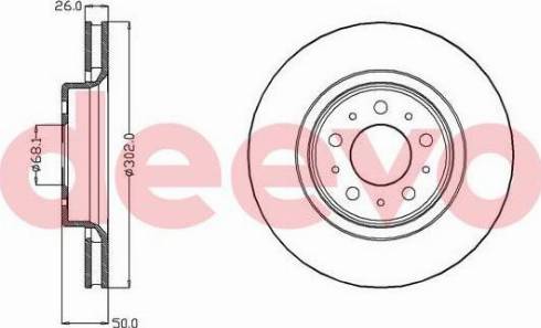 DEEVO BD34080 - Спирачен диск vvparts.bg