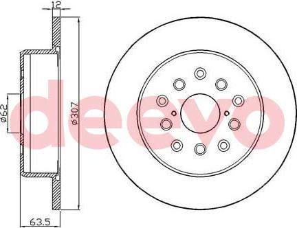 DEEVO BD34780 - Спирачен диск vvparts.bg