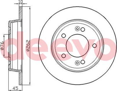 DEEVO BD35260 - Спирачен диск vvparts.bg