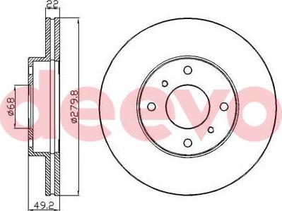 DEEVO BD31600 - Спирачен диск vvparts.bg