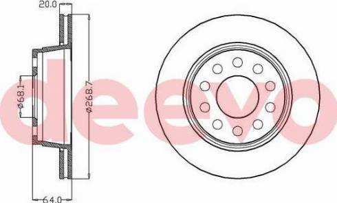 DEEVO BD31140 - Спирачен диск vvparts.bg