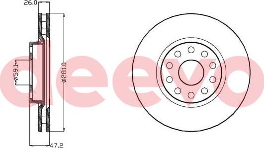 DEEVO BD31860 - Спирачен диск vvparts.bg