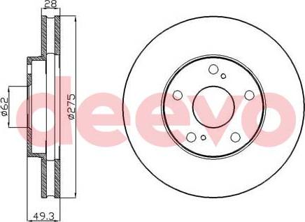 DEEVO BD29400 - Спирачен диск vvparts.bg