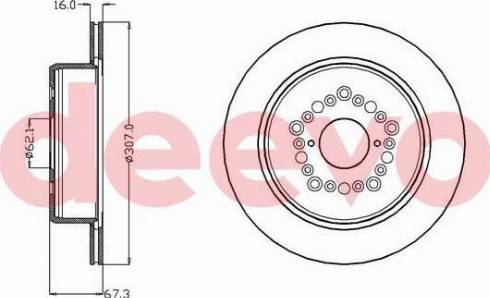 DEEVO BD29620 - Спирачен диск vvparts.bg