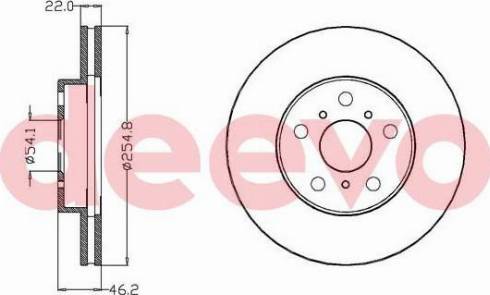 DEEVO BD29360 - Спирачен диск vvparts.bg