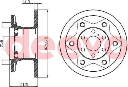 DEEVO BD25800 - Спирачен диск vvparts.bg